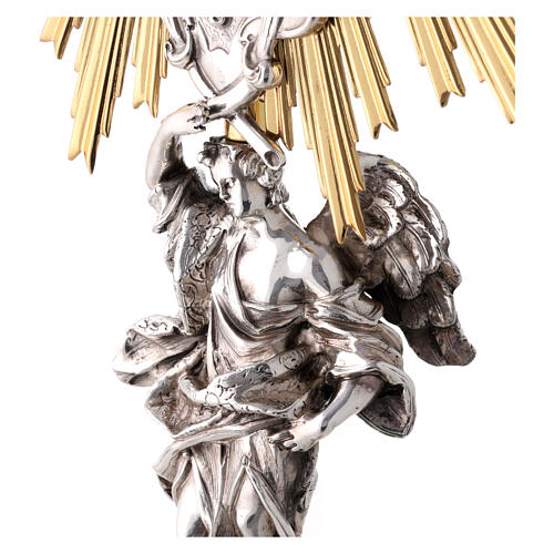 Ostensório barroco hóstia concelebração com anjo latão h 85 cm 5