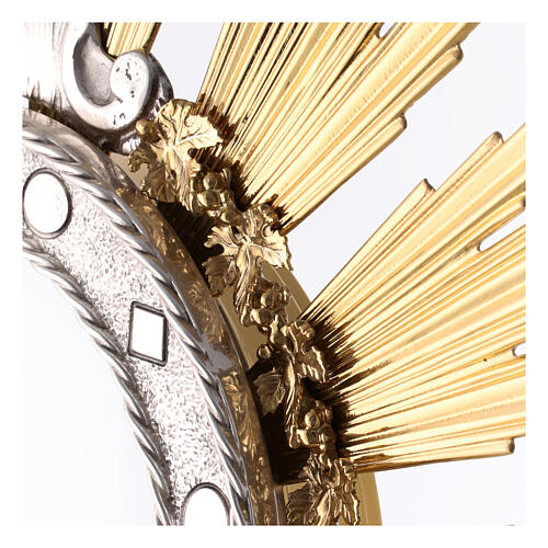 Baroque monstrance large host with brass angel h 85 cm 12
