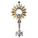 Baroque monstrance large host with brass angel h 85 cm s1