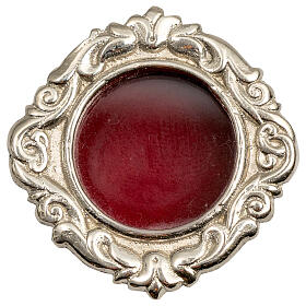 Reliquiar mit silberfarbenem Barockdekor – Ø 3,5 cm