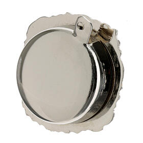 Reliquary of 1.4 in diameter, silver-plated edge