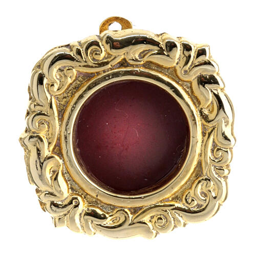 Reliquiar aus goldfarbenem Messing – Ø 3,5 cm 1