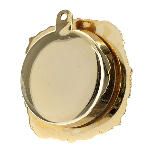 Reliquiario bordo dorato ottone diametro 3.5 cm 2