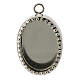 Wall reliquary, oval shape with beads, silver-plated brass, h 2.5 in s1