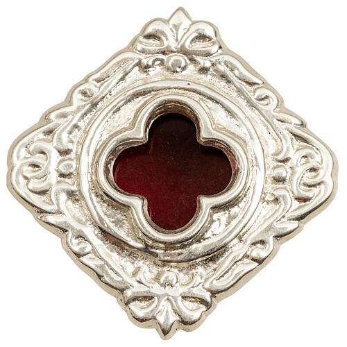 Silvered reliquary with cross decoration 6 cm in diameter 1