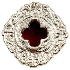 Reliquary decorated with silver cross, diameter 6 cm