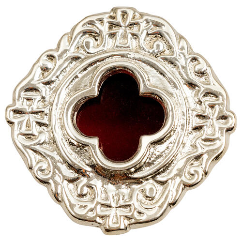 Reliquary decorated with silver cross, diameter 6 cm 1