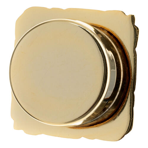 Reliquiar aus goldfarbenem Messing mit Barockdekor – Ø 6 cm 2