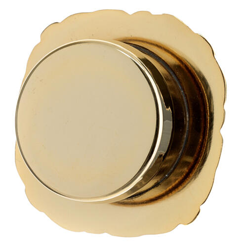 Reliquiar mit goldfarbenem Barockdekor und Kreuzmotiv – Ø 6 cm 2