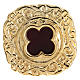 Reliquiario con bordo dorato barocco 6 cm diametro croce s1