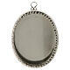Relicário oval de parede latão prateado altura 10 cm s1