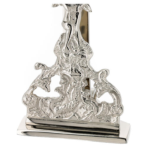 Reliquiar aus silberfarbenem Messing mit Reliefdekor – Höhe 22 cm 4