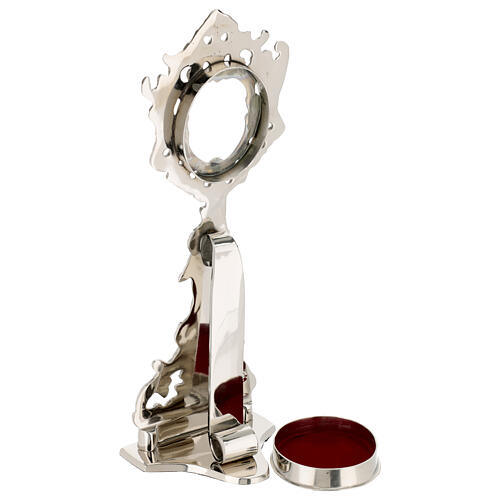 Reliquiar aus silberfarbenem Messing mit Reliefdekor – Höhe 22 cm 7