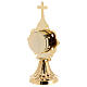 Golden brass reliquary simple base 17 cm s3