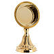 Modern round reliquary of gold plated brass, h 6 s3