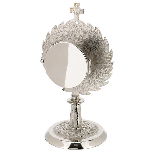 Silver-plated brass monstrance with floral pattern for 2.5 in host 6