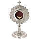 Silver-plated brass monstrance with floral pattern for 2.5 in host s1