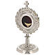 Silver-plated brass monstrance with floral pattern for 2.5 in host s4