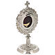 Silver-plated brass monstrance with floral pattern for 2.5 in host s5