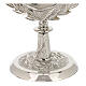 Silver-plated brass monstrance with floral decoration for hosts 6.5 cm s3