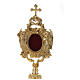Baroque reliquary of gold plated brass, h 12 in, angels s2
