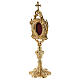 Baroque style reliquary in golden brass h 30 cm angels s4