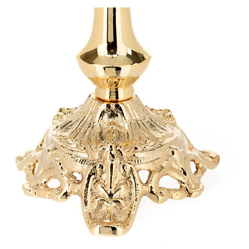 Reliquiar aus Messing, goldfarben, im Barockstil mit Vierpass – 34 cm 5