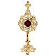 Baroque four-leaf clover reliquary, gold plated brass, h 13 in s1