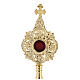 Baroque four-leaf clover reliquary, gold plated brass, h 13 in s2