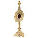 Baroque four-leaf clover reliquary, gold plated brass, h 13 in s6