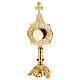 Baroque four-leaf clover reliquary, gold plated brass, h 13 in s7