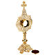 Baroque four-leaf clover reliquary, gold plated brass, h 13 in s8