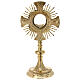 Gold plated brass monstrance with cross and rays, Baroque decoration, h 16 in s1