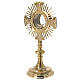 Gold plated brass monstrance with cross and rays, Baroque decoration, h 16 in s3