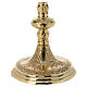 Gold plated brass monstrance with cross and rays, Baroque decoration, h 16 in s5