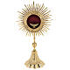 Gold plated brass monstrance with wheat and grapes, h 15 in s1
