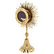 Gold plated brass monstrance with wheat and grapes, h 15 in s3