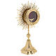 Gold plated brass monstrance with wheat and grapes, h 15 in s4