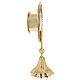 Gold plated brass monstrance with wheat and grapes, h 15 in s7