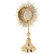 Gold plated brass monstrance with wheat and grapes, h 15 in s8