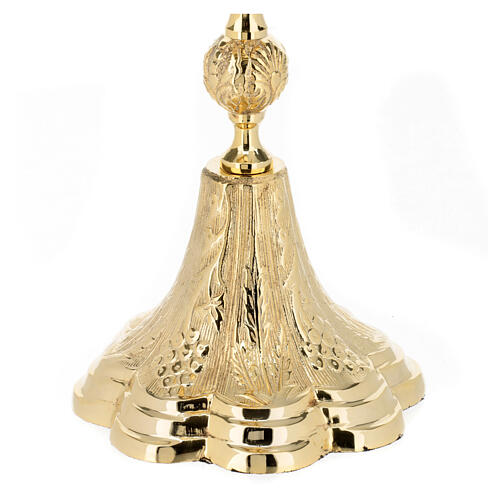 Golden brass monstrance h 38 cm grain and vine 6