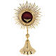 Golden brass monstrance h 38 cm grain and vine s1