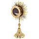 Golden brass monstrance h 38 cm grain and vine s3