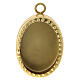 Wall reliquary of gold plated brass, oval with beads, h 2.5 in s1