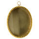 Oval wall reliquary with beads, h 4 in, gold plated brass s1