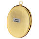 Oval wall reliquary with beads, h 4 in, gold plated brass s3