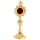 Reliquiario 17 cm h ottone dorato fiore s1