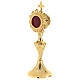 Reliquiario 17 cm h ottone dorato fiore s2