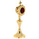Reliquiario 17 cm h ottone dorato fiore s3