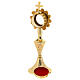 Reliquiario 17 cm h ottone dorato fiore s5